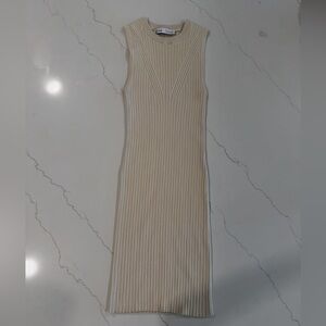 Berksha Cream Sleeveless Bodycon Dress